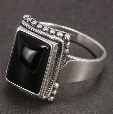 Anillo Lucifer Plata 925 Piedra Ónix - Frikopolis